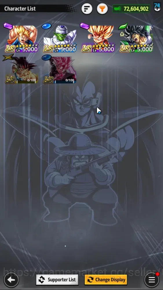Dragon Ball Legends Accounts 72M TotalPower|LV165|6UL+4LR+32LL|SSG SS Gogeta,Bu image 4