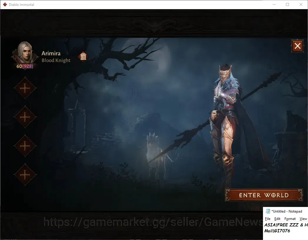 Diablo Immortal Accounts EU - Sescheron|CS ON|Lv60(928)|Blood Knight|CR 46k image 2
