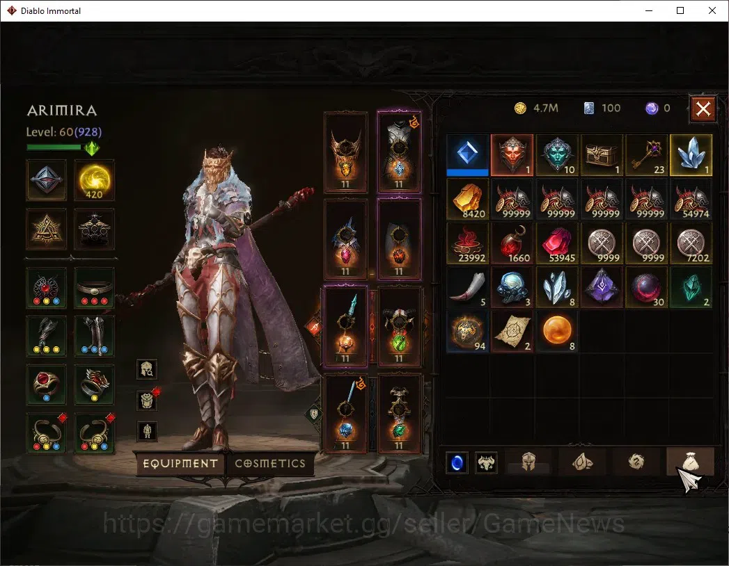 Diablo Immortal Accounts EU - Sescheron|CS ON|Lv60(928)|Blood Knight|CR 46k image 8