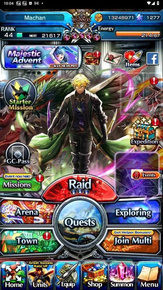 Grand Summoners Accounts Mid-Game Global | Rank 44 | 1.277 Crystal | 5 Ascend | Shiroun Emiya (True "Rho Aias") | Detail 1