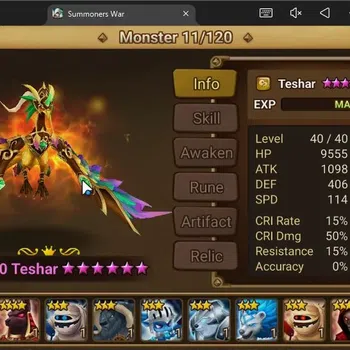 Summoners War: Sky Arena Accounts Starter GLOBAL | NB 5 TESHAR,Starter Gacha TS 42 Pieces,LND 18 Pieces,Crystal 91 |Check