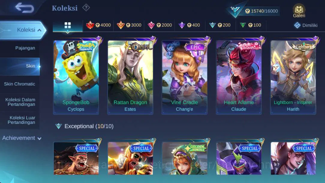 Mobile Legends: Bang Bang Accounts HERO 50+ SKIN 70+ valentine claude, lightborn harr image 5
