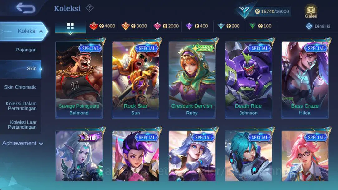 Mobile Legends: Bang Bang Accounts HERO 50+ SKIN 70+ valentine claude, lightborn harr image 6