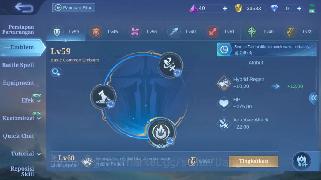 Mobile Legends: Bang Bang Accounts HERO 50+ SKIN 70+ valentine claude, lightborn harr image 7