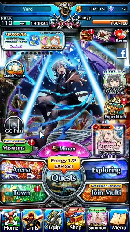 Grand Summoners Accounts End-Game Global|Rank 110|1 Sp Art|22 Ascend 9 TW|(DL Rimuru,CF Milim,Alpha,Jay,Kenshin,Sagara 1