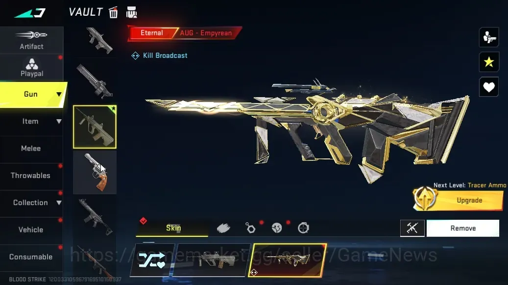 Blood Strike Accounts Collab Skin Asia|Eternal AUG Empyrean Lv2|Collab AOT Battle of Faith|Ultra Galil Knight,Raid 1