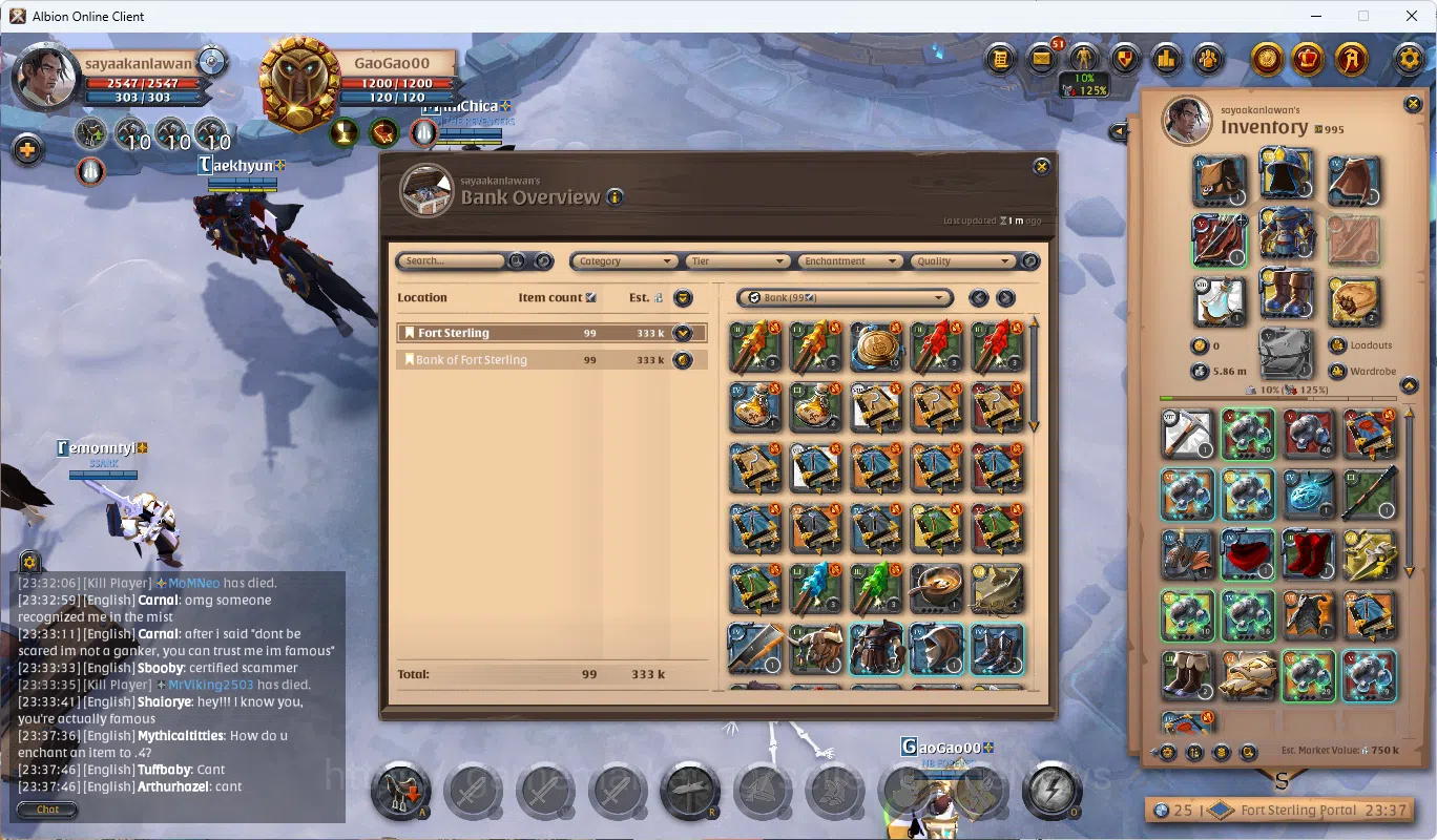 Albion Online Accounts Asia|Total Fame 2,22M - 5,86M Silver|T8 Ore Miner image 13