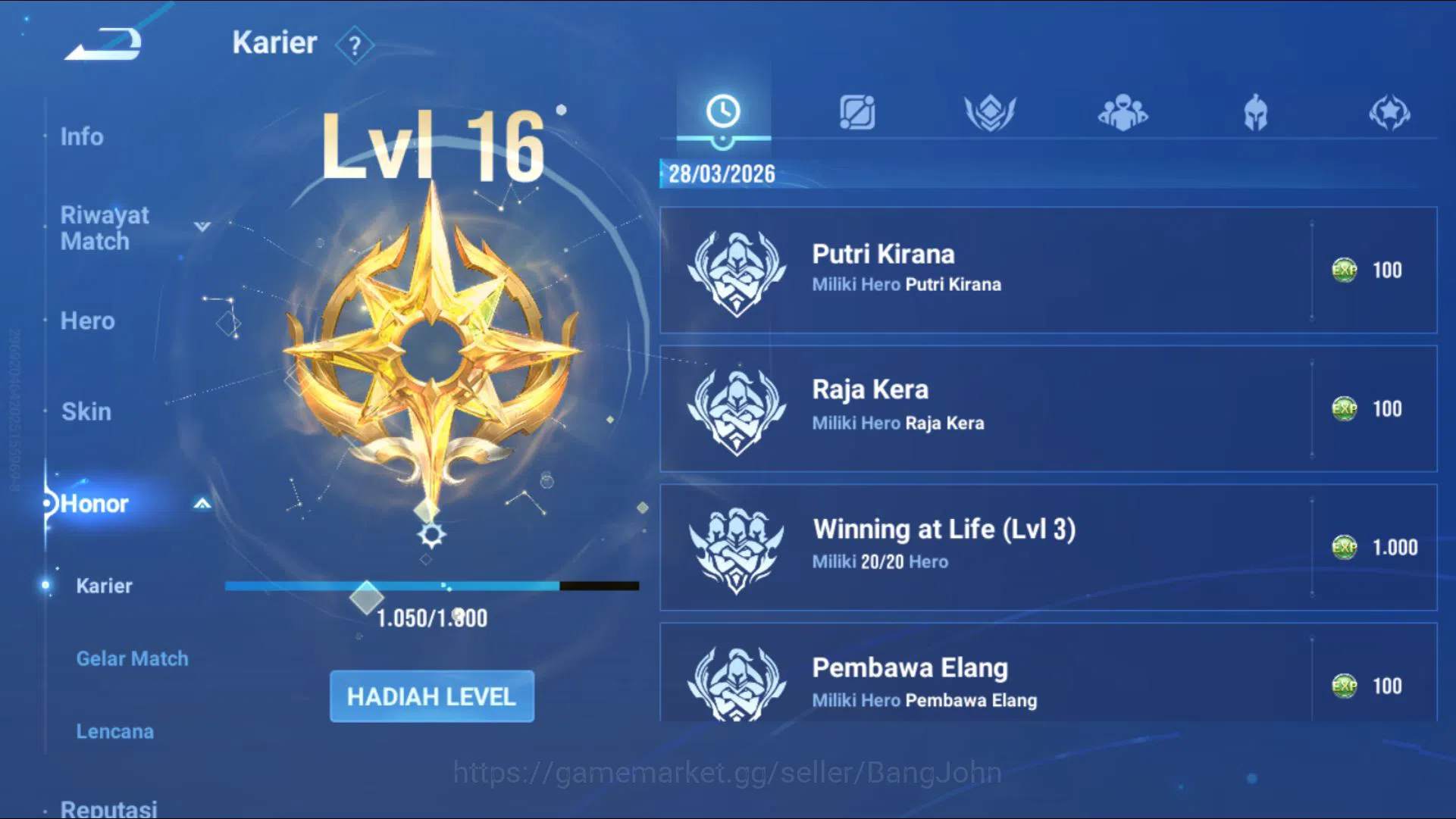 Honor of Kings Accounts [GLOBAL STARTER] 21 Heroes & 7 Skins | KIC Luna Mo image 4