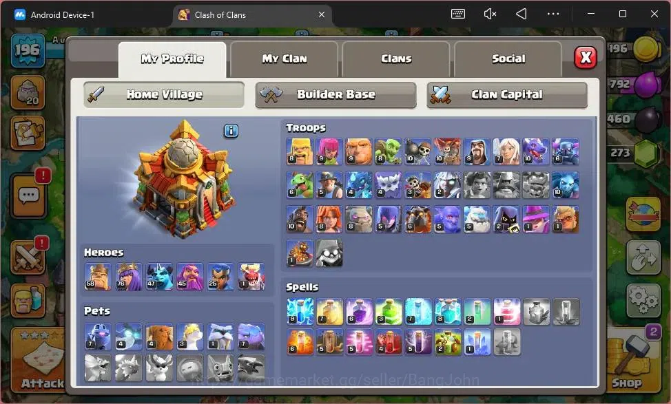 Clash of Clans Accounts Global |TH16–BH8|LVL 196|HH 9|BK58,AQ76,MP47,GW45, image 2