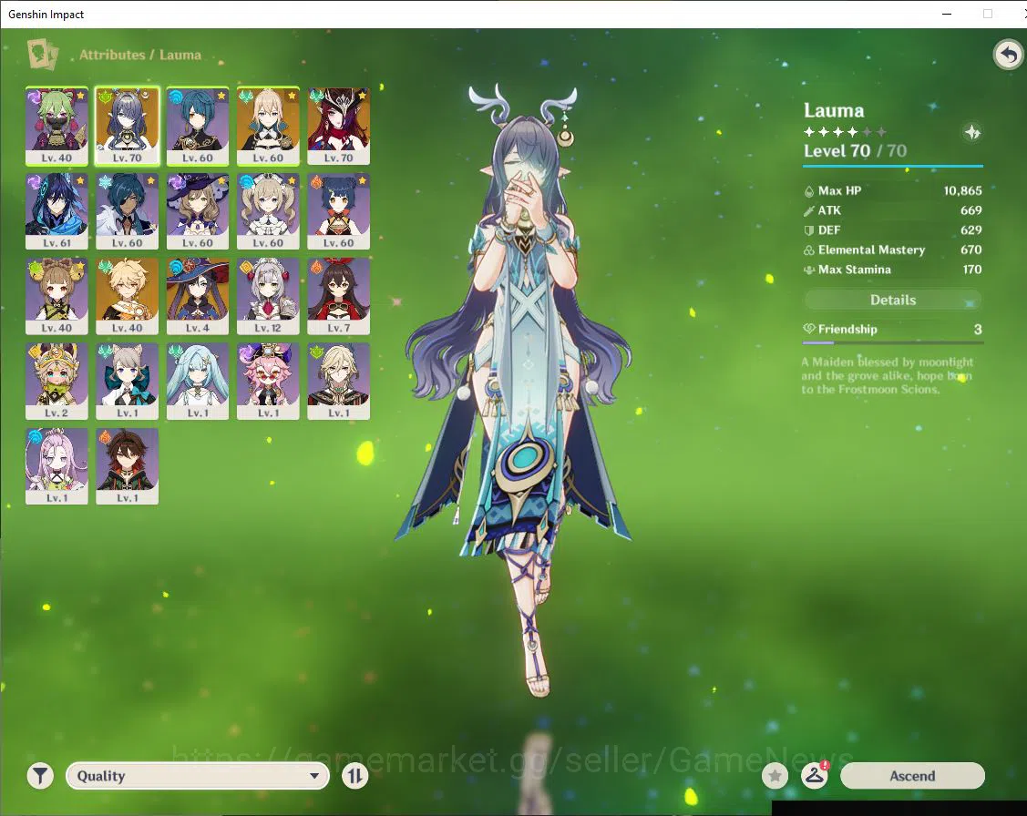 Genshin Impact Accounts ASIA |AR43|2 Limited + 2 Standar [Lauma,Chasca,Jea image 2