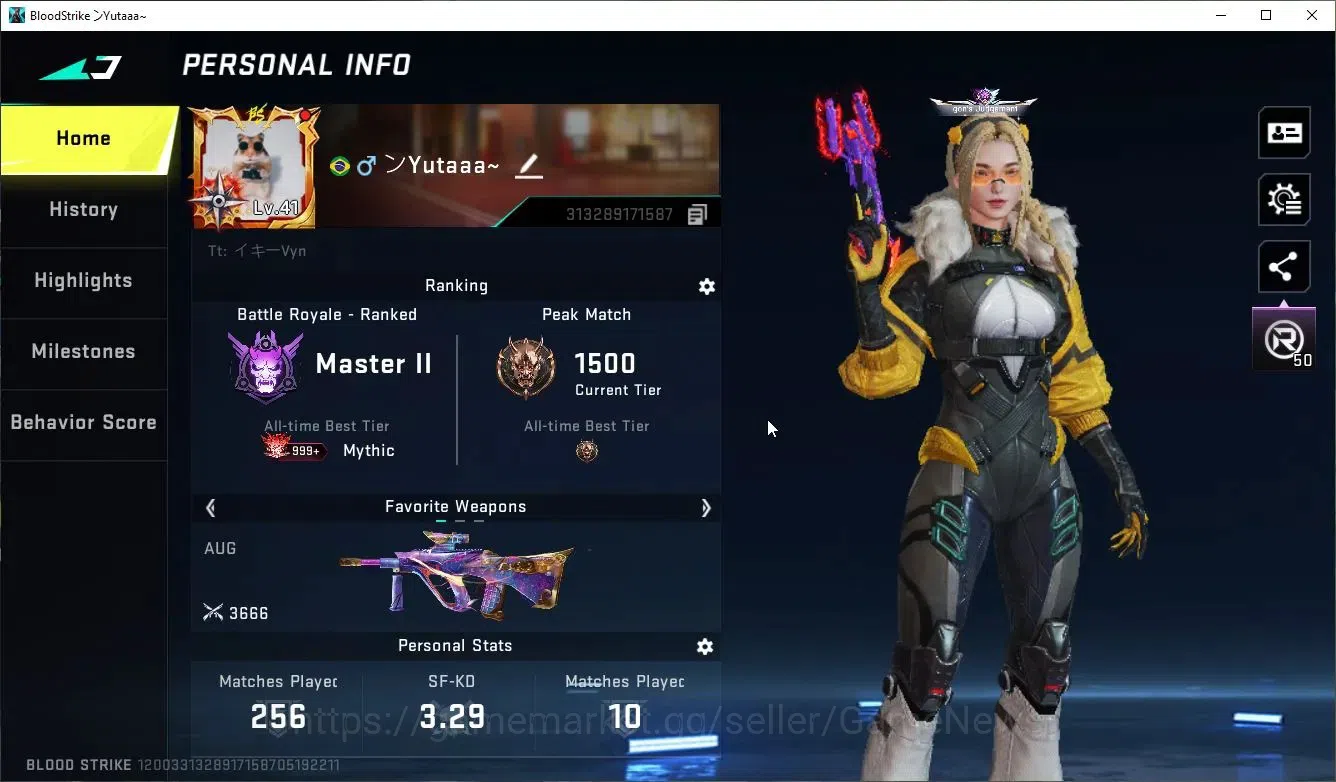 Blood Strike Accounts ASIA|ETERNAL Desert Eagle-Scorpius|Collab 7DS[Karl image 2