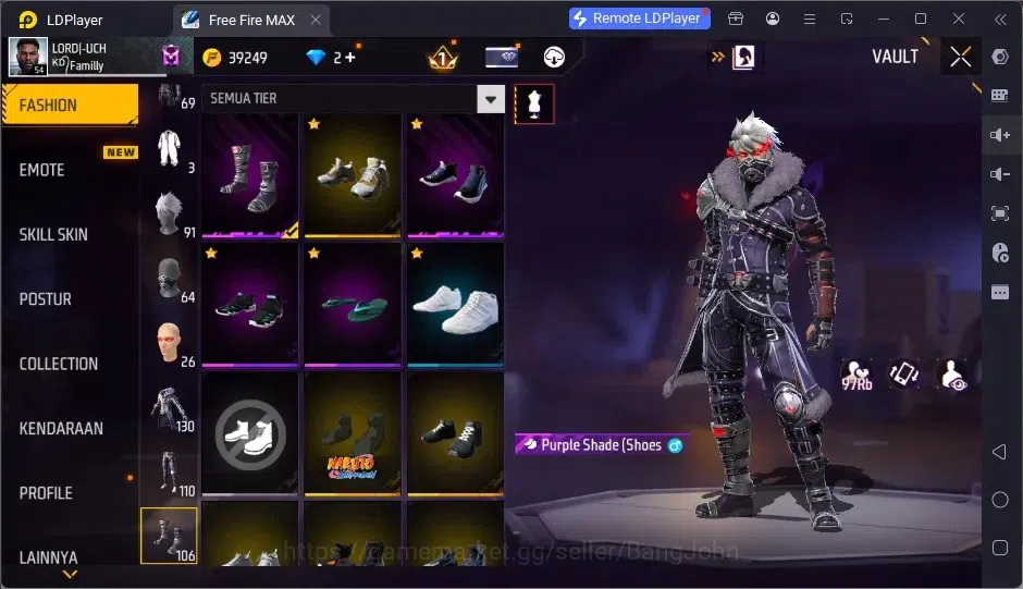 Free Fire Accounts Indonesia | 2 EVO (AK47-BlueFlame Lv7, MP5-Platinu image 14