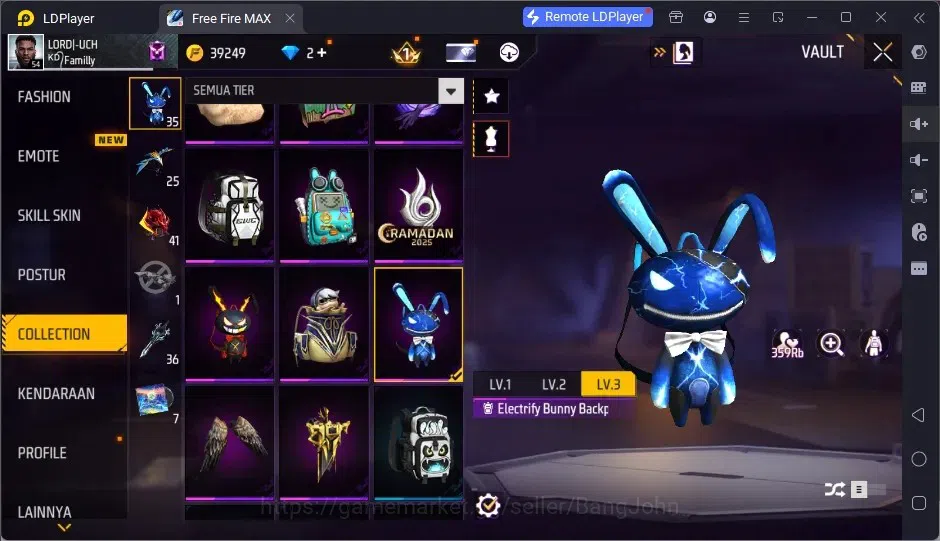 Free Fire Accounts Indonesia | 2 EVO (AK47-BlueFlame Lv7, MP5-Platinu image 17