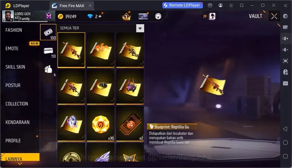 Free Fire Accounts Indonesia | 2 EVO (AK47-BlueFlame Lv7, MP5-Platinu image 18