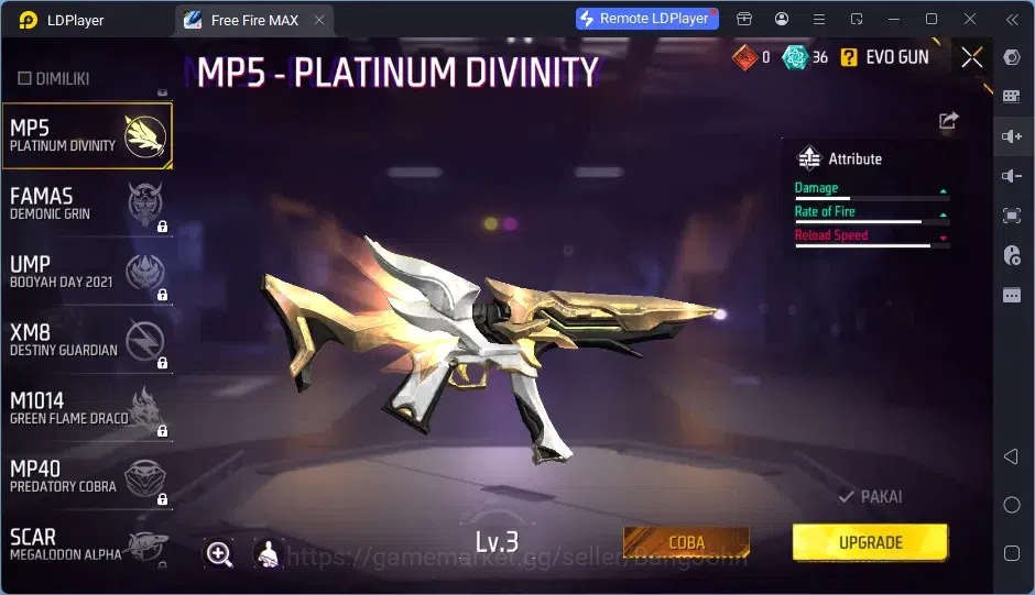 Free Fire Accounts Indonesia | 2 EVO (AK47-BlueFlame Lv7, MP5-Platinu image 6