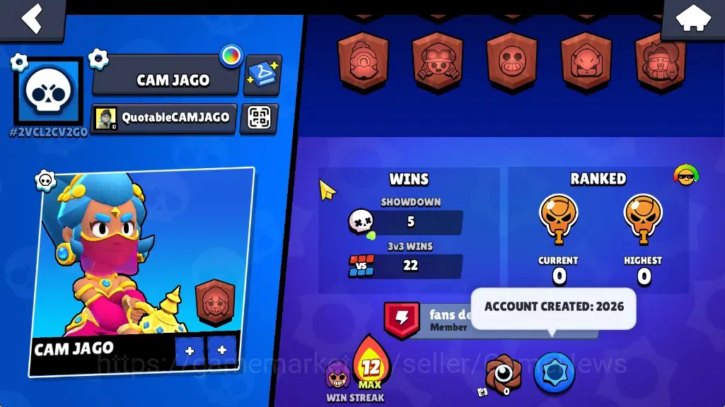Brawl Stars Accounts 386 Trophy|10 Brawlers 1 Max (Edgar)|7k Bling 3k PP|1 Legendary (Mecha Edgar),1 Mythic (Gridiron 3