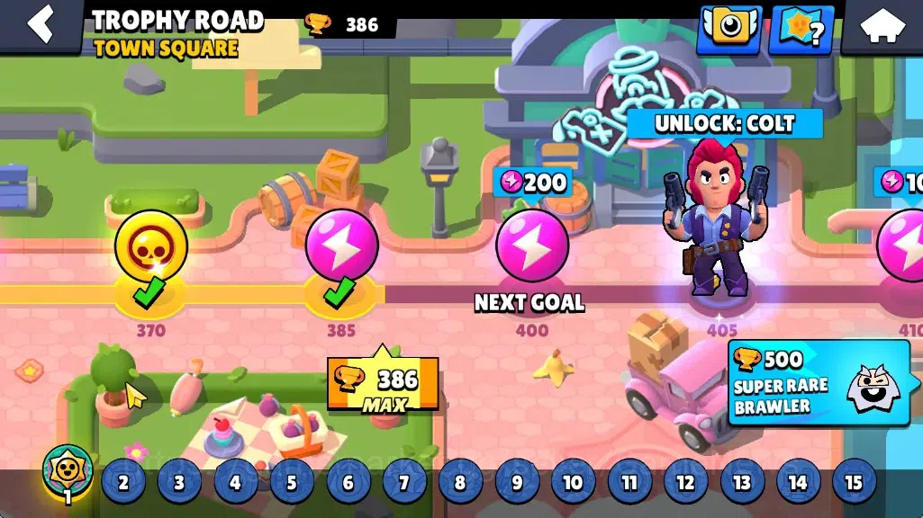 Brawl Stars Accounts 386 Trophy|10 Brawlers 1 Max (Edgar)|7k Bling 3k PP|1 Legendary (Mecha Edgar),1 Mythic (Gridiron 5