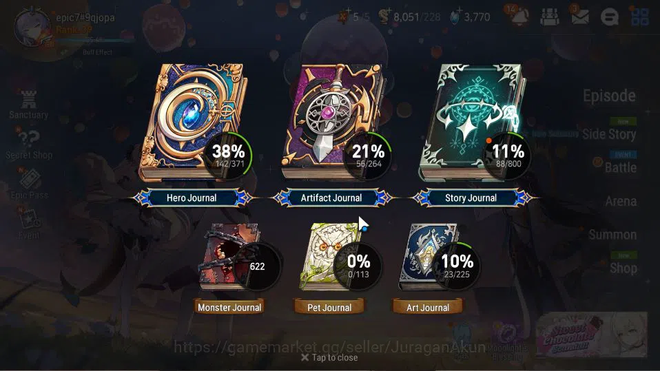 Epic Seven Accounts Mid-Tier Global Unverif|10 ML(DB Senya,SP Politis,Belian,Straze,etc)+SS Belona,Aram,Etc|PoH+BlesON|8K 2