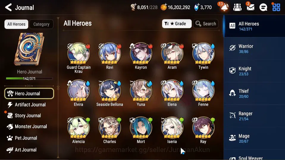 Epic Seven Accounts Mid-Tier Global Unverif|10 ML(DB Senya,SP Politis,Belian,Straze,etc)+SS Belona,Aram,Etc|PoH+BlesON|8K 4