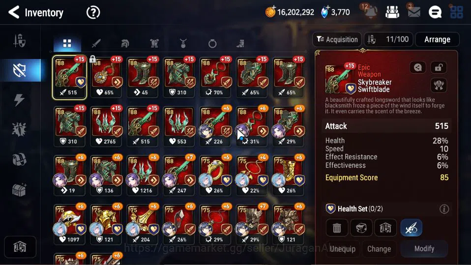 Epic Seven Accounts Mid-Tier Global Unverif|10 ML(DB Senya,SP Politis,Belian,Straze,etc)+SS Belona,Aram,Etc|PoH+BlesON|8K 7