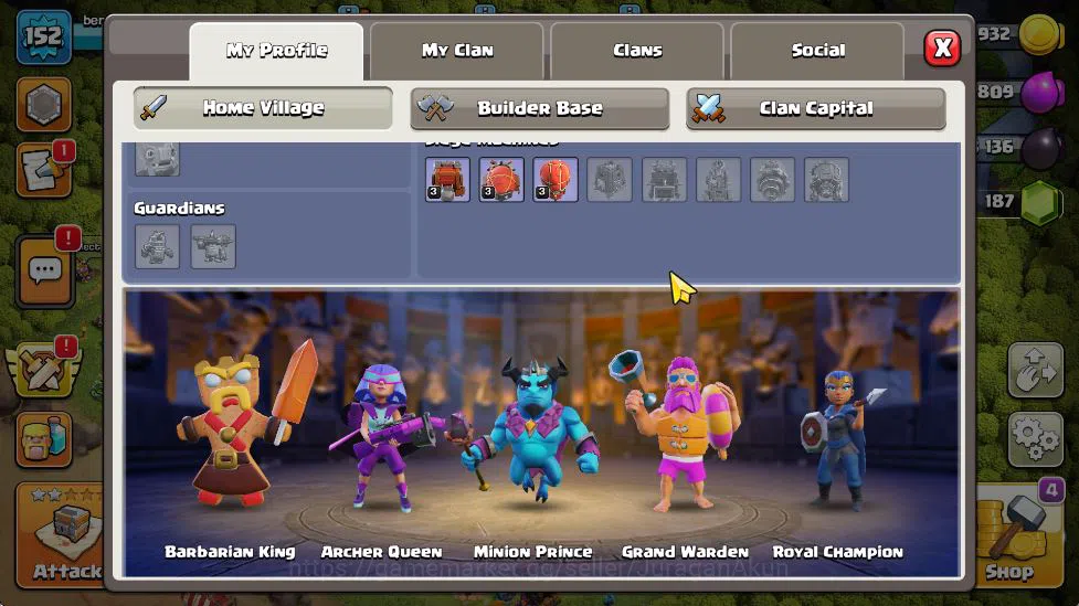 Clash of Clans Accounts TH 13 - BH 9|Limited Skin|LV 152|HH 7|BK 45,AQ 59, image 4