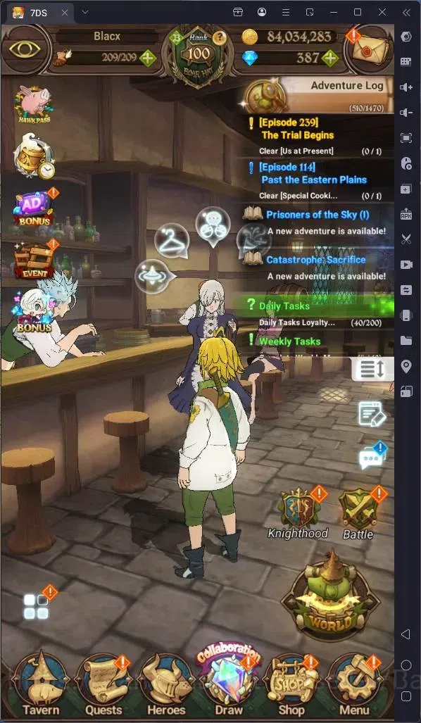 The Seven Deadly Sins: Grand Cross Accounts Endgame Global |4.6M Power|119 LS|LR Mesis 5/6|UR KOP Tristan 3/6, Etc|Collab 1