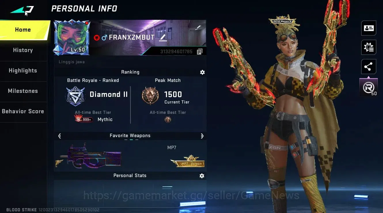 Blood Strike Accounts ASIA|2 ETERNAL[ZERO-Odashadow,UZI-Scorpius Lv4]|3  image 3