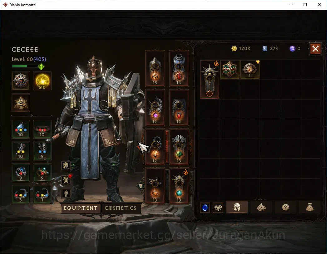 Diablo Immortal Accounts Mid-Tier SEA- Vasilly | Lv60(405) | Crusader |32K CR | Reso 510 | Inferno I | Paragon Maledictor 6