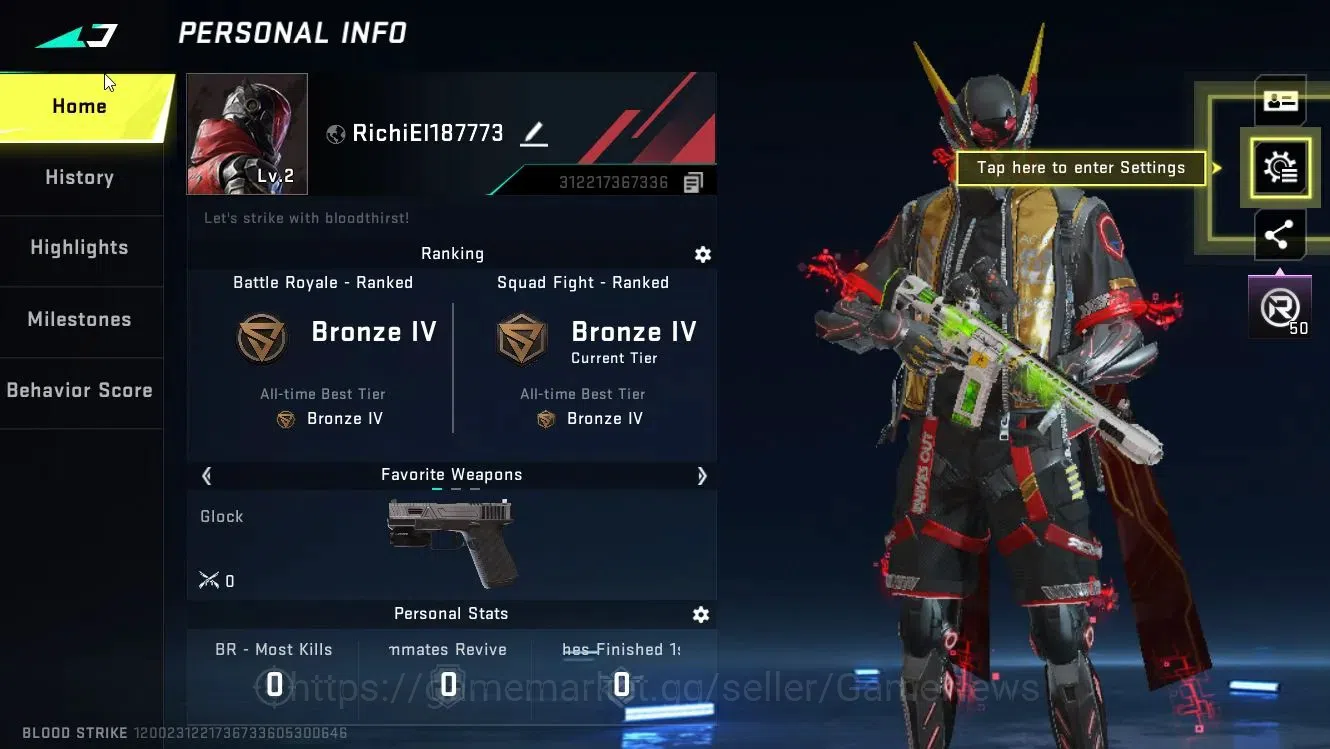 Blood Strike Accounts ASIA|1 ULTRA Striker[ETHAN-Raid Mask]|1 LEGENDARY  image 2