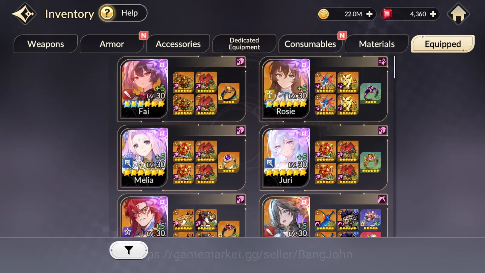 Seven Knights Re:Birth Accounts Global|FullEX7(FaiTC3,RosieTC1,Melia,Juri,Gelidus) image 5
