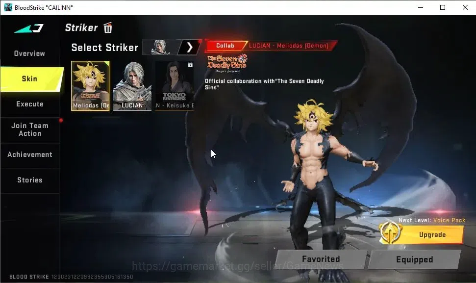 Blood Strike Accounts ASIA|ETERNAL MP7-Burning|Collab 7DS[Demon Meliodas image 3