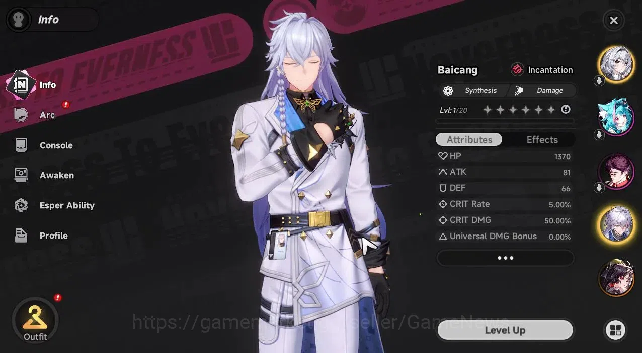 Neverness to Everness Accounts Global EU |HL 3| 2 SSR [Hotori,Baicang] +1 S-Class image 2