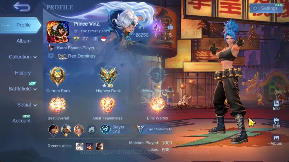 Mobile Legends: Bang Bang Accounts Hero 66|Skin 100|Granger[Prime+M7],KOF Karina,Zodi image 16
