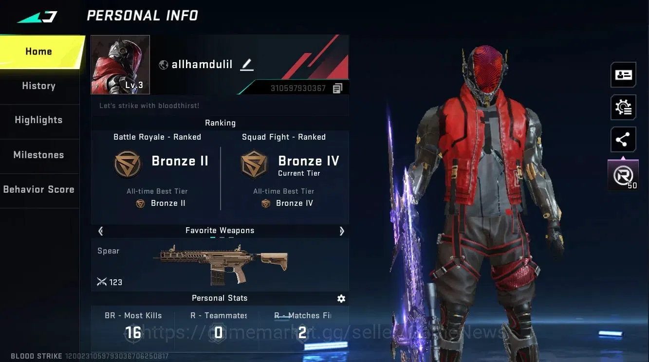 Blood Strike Accounts ASIA|ULTRA [M700-Iridian]|Legendary Guns [Kala-Und image 2