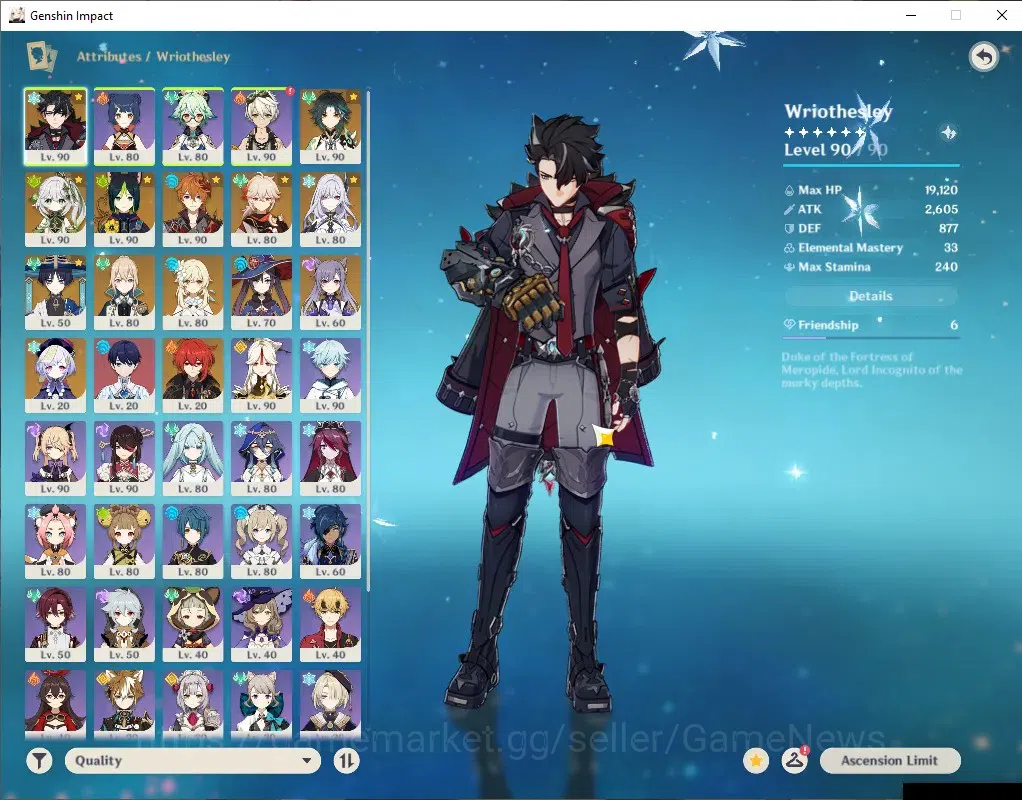 Genshin Impact Accounts ASIA|AR 55|4 Limited + 4(*5 Weapon)|Arlecchino,Kaz image 3