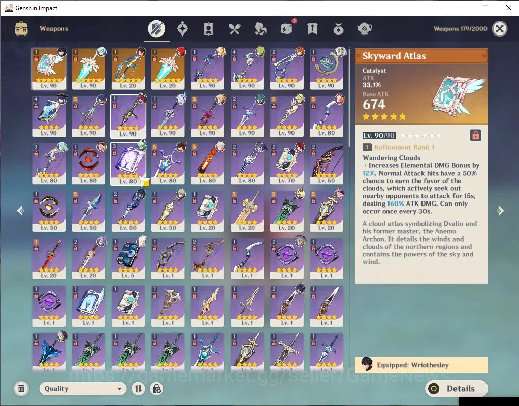 Genshin Impact Accounts ASIA|AR 55|4 Limited + 4(*5 Weapon)|Arlecchino,Kaz image 4