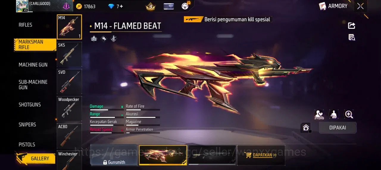 Free Fire Accounts Indonesia | AKUN LVL 45 SG MAMBAH VAULT 26 EMOTE 11 KATANA LOBY 1 TAS 12 WEAPON 43 | W681 6