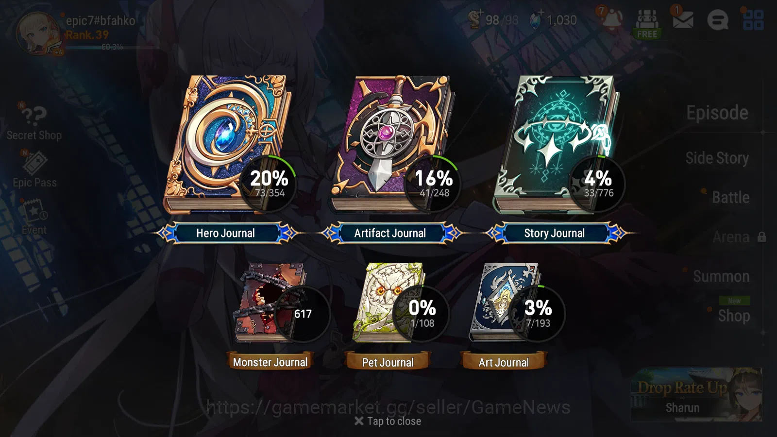 Epic Seven Accounts Mid-Tier Asia+Global|3ML(NM Luna,M cloe,Etc)+3ML(Nm Luna,SS Vivian,Etc)|Many Resource|1K Skystone|POH On 3