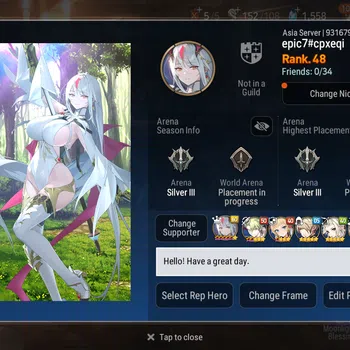 Epic Seven Accounts Mid-Tier Asia+Global|3ML(NM Luna,M cloe,Etc)+3ML(Nm Luna,SS Vivian,Etc)|Many Resource|1K Skystone|POH On