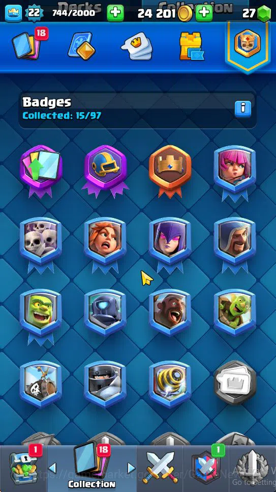 Clash Royale Accounts Midgame Lv 22|Trophy 4185|KTL 9|Limited Skin|Card 71| 2 EVO 3 Legendary 17 Epic 24 Rare 27 Common|Take 15