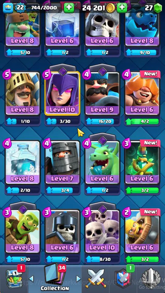 Clash Royale Accounts Midgame Lv 22|Trophy 4185|KTL 9|Limited Skin|Card 71| 2 EVO 3 Legendary 17 Epic 24 Rare 27 Common|Take 6