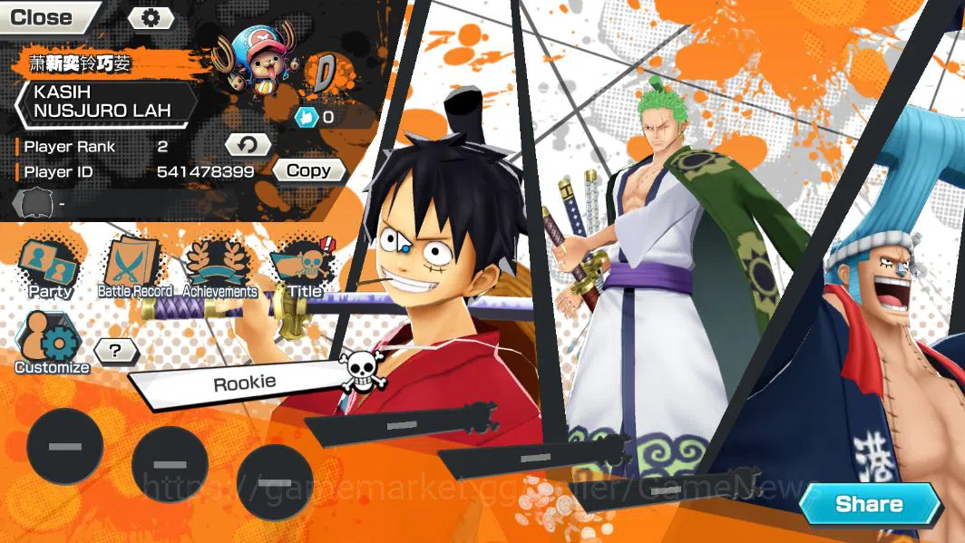 One Piece Bounty Rush Accounts Starter Global|4EX|BMO Kaido,Winner Island Law,T5Elder Nusjuro,T5Elder Saturn|Rank 2