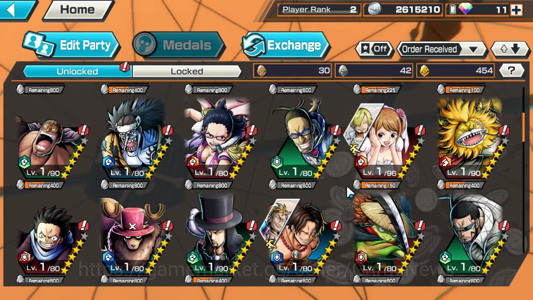 One Piece Bounty Rush Accounts Starter Global|4EX|BMO Kaido,Winner Island Law,T5Elder Nusjuro,T5Elder Saturn|Rank 5