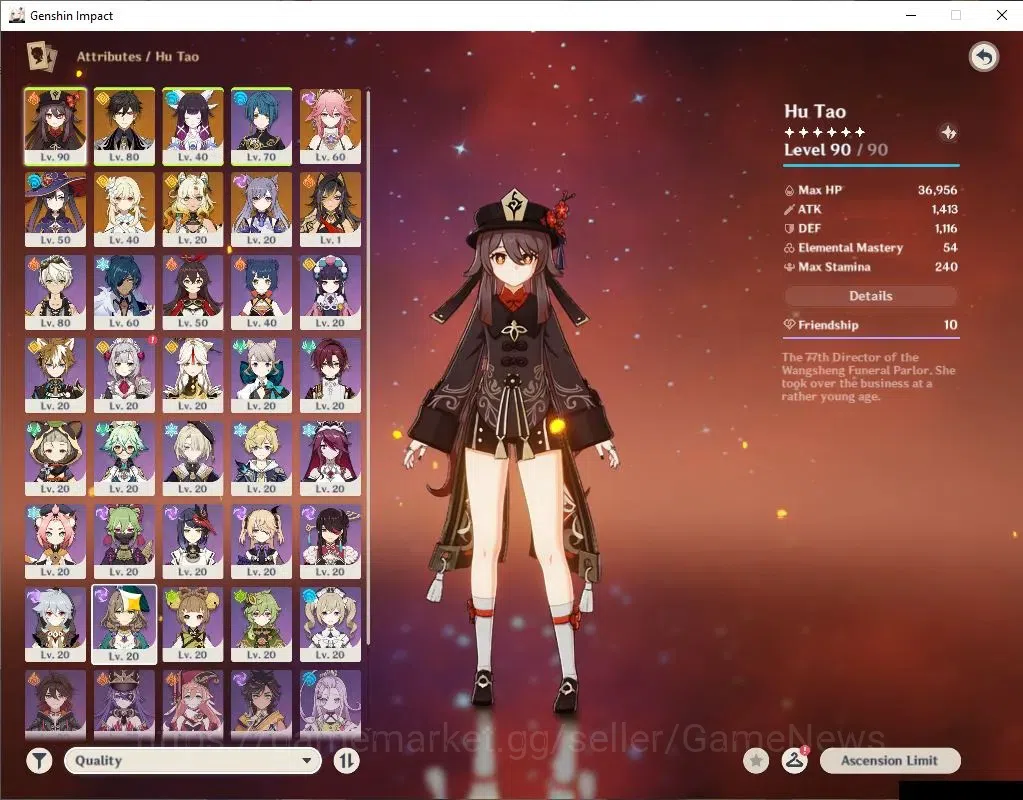 Genshin Impact Accounts ASIA|AR 53|5 Limited+3(*5Weapon)|HutaoC1+Sign,Colu image 3
