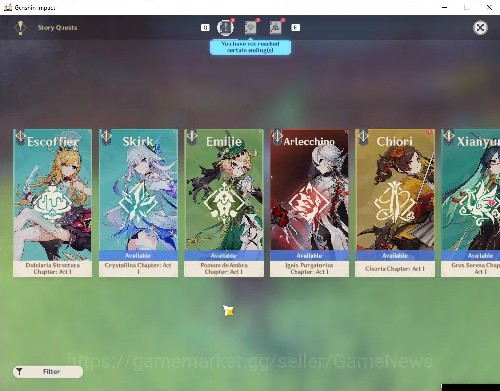 Genshin Impact Accounts Others ASIA|AR 55|6 Limited + 5 (*5 Weapon)|(Skirk,Miko,Xiao)+Sign,Flins,Kinich,Nicole|Male MC|Take 18