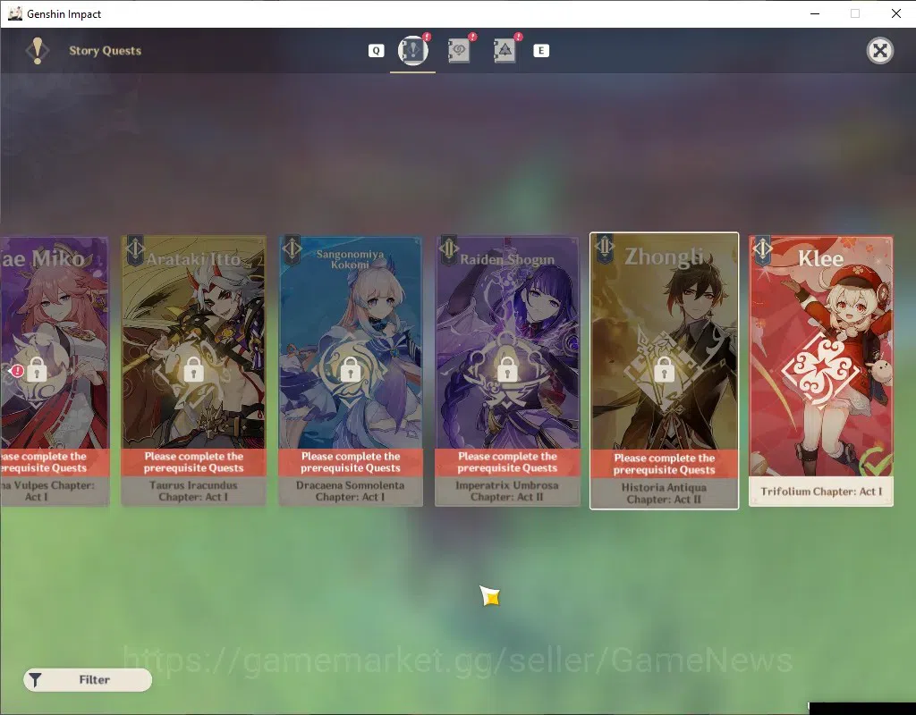Genshin Impact Accounts Others ASIA|AR 55|6 Limited + 5 (*5 Weapon)|(Skirk,Miko,Xiao)+Sign,Flins,Kinich,Nicole|Male MC|Take 20