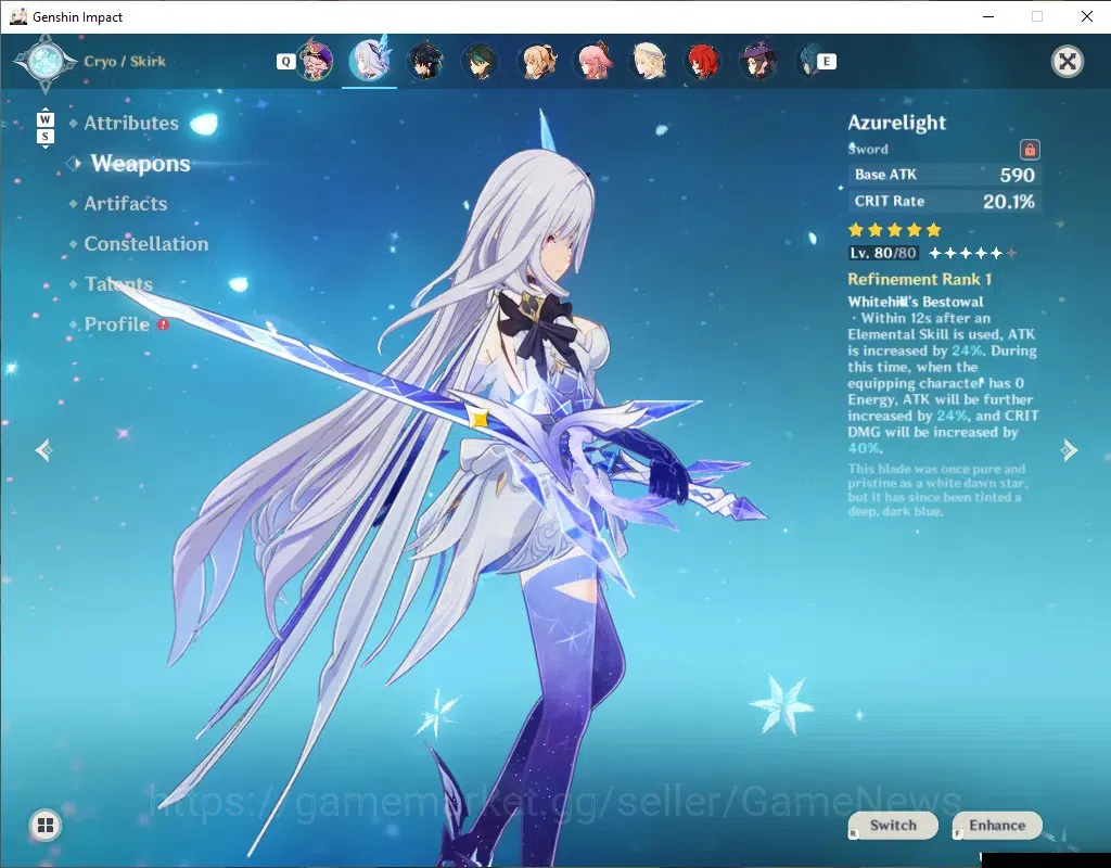 Genshin Impact Accounts Others ASIA|AR 55|6 Limited + 5 (*5 Weapon)|(Skirk,Miko,Xiao)+Sign,Flins,Kinich,Nicole|Male MC|Take 5