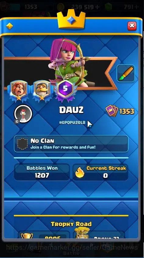 Clash Royale Accounts KTL 15|Trophy 9006|Limited Skin||Card 119|1 Max|2  image 2