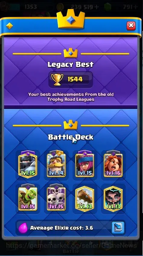 Clash Royale Accounts KTL 15|Trophy 9006|Limited Skin||Card 119|1 Max|2  image 6