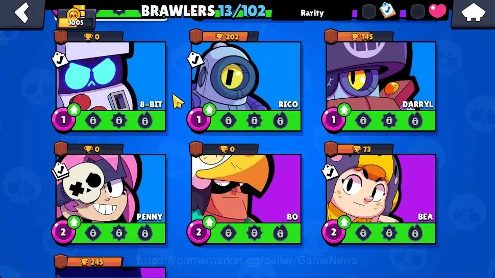 Brawl Stars Accounts 1005 Trophy | 13 Brawlers 2 Max Lv (Shelly,Poco) | 1 Epic Skin [Doctor Edgar] | CN ON | 3950 Bling 850 8